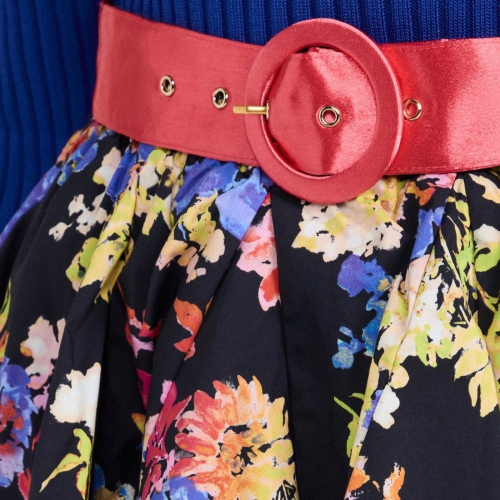 NEW CAROLINE CONSTAS FLORAL PRINT MINI SKIRT - Picture 3 of 10